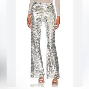 The New Arrivals Ilkyaz Ozel Colette Pants silver sequin flares bells Revolve 4